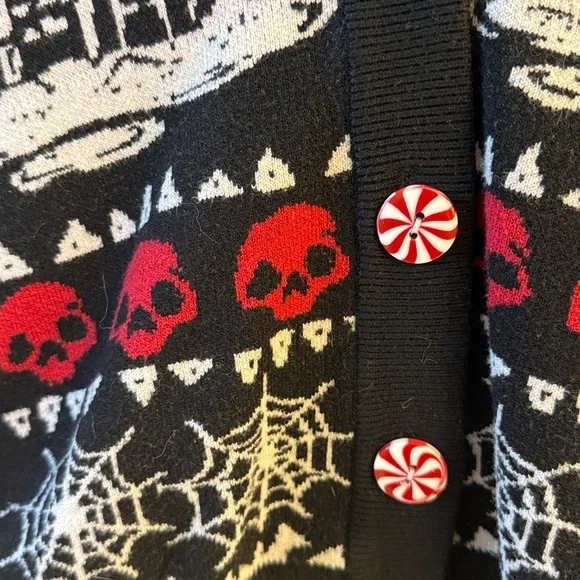 Goth Holiday Cardigan Sweater - Picture 4 of 4